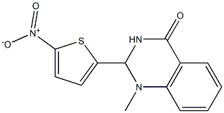 1-methyl-2-(5-nitro-2-thienyl)-1,2,3,4-tetrahydroquinazolin-4-one Struktur