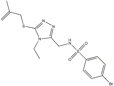 4-bromo-N-({4-ethyl-5-[(2-methyl-2-propenyl)sulfanyl]-4H-1,2,4-triazol-3-yl}methyl)benzenesulfonamide Struktur