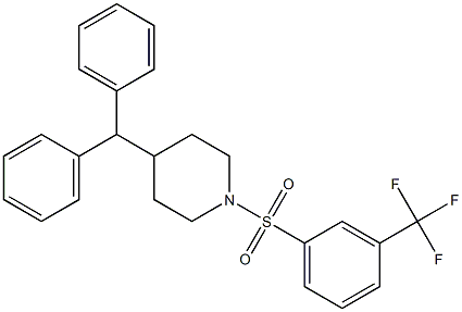 4-benzhydryl-1-{[3-(trifluoromethyl)phenyl]sulfonyl}piperidine Struktur