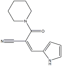 2-(piperidinocarbonyl)-3-(1H-pyrrol-2-yl)acrylonitrile Struktur