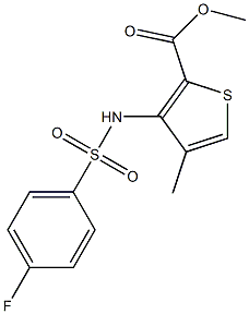 methyl 3-{[(4-fluorophenyl)sulfonyl]amino}-4-methylthiophene-2-carboxylate Struktur