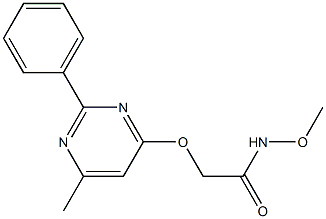 N-methoxy-2-[(6-methyl-2-phenyl-4-pyrimidinyl)oxy]acetamide Struktur