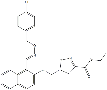 ethyl 5-({[1-({[(4-chlorobenzyl)oxy]imino}methyl)-2-naphthyl]oxy}methyl)-4,5-dihydro-3-isoxazolecarboxylate Struktur