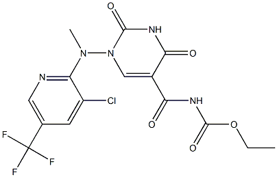 ethyl N-({1-[[3-chloro-5-(trifluoromethyl)-2-pyridinyl](methyl)amino]-2,4-dioxo-1,2,3,4-tetrahydro-5-pyrimidinyl}carbonyl)carbamate Struktur