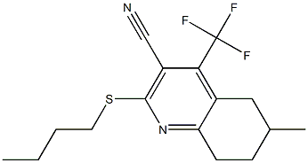 2-(butylsulfanyl)-6-methyl-4-(trifluoromethyl)-5,6,7,8-tetrahydro-3-quinolinecarbonitrile Struktur