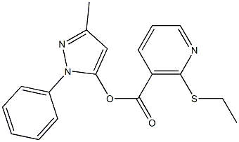 3-methyl-1-phenyl-1H-pyrazol-5-yl 2-(ethylthio)nicotinate Struktur