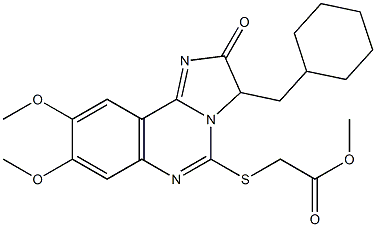 methyl 2-{[3-(cyclohexylmethyl)-8,9-dimethoxy-2-oxo-2,3-dihydroimidazo[1,2-c]quinazolin-5-yl]sulfanyl}acetate Struktur