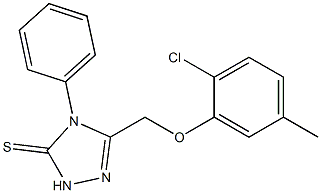 5-[(2-chloro-5-methylphenoxy)methyl]-4-phenyl-2,4-dihydro-3H-1,2,4-triazole-3-thione Struktur