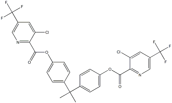 4-{1-[4-({[3-chloro-5-(trifluoromethyl)-2-pyridyl]carbonyl}oxy)phenyl]-1-methylethyl}phenyl 3-chloro-5-(trifluoromethyl)pyridine-2-carboxylate Struktur