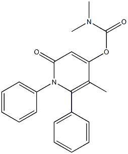 5-methyl-2-oxo-1,6-diphenyl-1,2-dihydropyridin-4-yl N,N-dimethylcarbamate Struktur