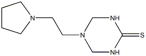 5-(2-tetrahydro-1H-pyrrol-1-ylethyl)-1,3,5-triazinane-2-thione Struktur