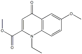 methyl 1-ethyl-6-methoxy-4-oxo-1,4-dihydroquinoline-2-carboxylate Struktur