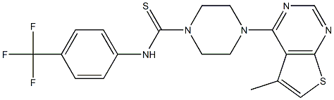 N1-[4-(trifluoromethyl)phenyl]-4-(5-methylthieno[2,3-d]pyrimidin-4-yl)piperazine-1-carbothioamide Struktur