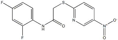 N1-(2,4-difluorophenyl)-2-[(5-nitro-2-pyridyl)thio]acetamide Struktur