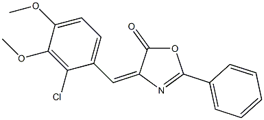 4-(2-chloro-3,4-dimethoxybenzylidene)-2-phenyl-4,5-dihydro-1,3-oxazol-5-one Struktur