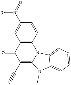 7-methyl-3-nitro-5-oxo-5,7-dihydrobenzo[4,5]imidazo[1,2-a]quinoline-6-carbo nitrile Struktur