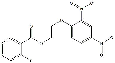 2-(2,4-dinitrophenoxy)ethyl 2-fluorobenzoate Struktur