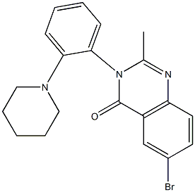 6-bromo-2-methyl-3-(2-piperidinophenyl)-3,4-dihydroquinazolin-4-one Struktur