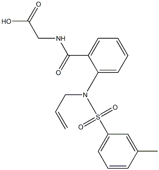 2-[(2-{allyl[(3-methylphenyl)sulfonyl]amino}benzoyl)amino]acetic acid Struktur