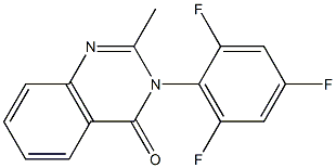 2-methyl-3-(2,4,6-trifluorophenyl)-3,4-dihydroquinazolin-4-one Struktur