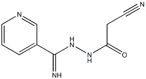 2-cyano-N'-[imino(3-pyridinyl)methyl]acetohydrazide Struktur