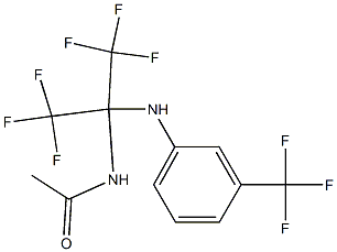 N1-{2,2,2-trifluoro-1-(trifluoromethyl)-1-[3-(trifluoromethyl)anilino]ethyl}acetamide Struktur