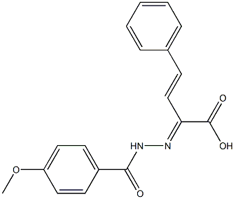 2-[2-(4-methoxybenzoyl)hydrazono]-4-phenylbut-3-enoic acid Struktur