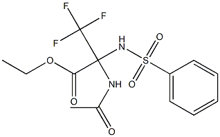 ethyl 2-(acetylamino)-3,3,3-trifluoro-2-[(phenylsulfonyl)amino]propanoate Struktur