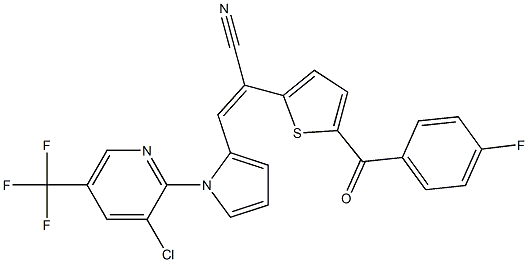 3-{1-[3-chloro-5-(trifluoromethyl)-2-pyridinyl]-1H-pyrrol-2-yl}-2-[5-(4-fluorobenzoyl)-2-thienyl]acrylonitrile Struktur