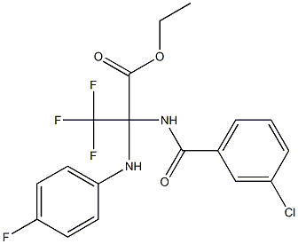 ethyl 2-[(3-chlorobenzoyl)amino]-3,3,3-trifluoro-2-(4-fluoroanilino)propanoate Struktur