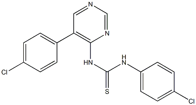 N-(4-chlorophenyl)-N'-[5-(4-chlorophenyl)pyrimidin-4-yl]thiourea Struktur