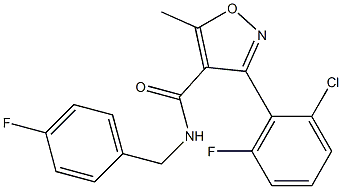 3-(2-chloro-6-fluorophenyl)-N-(4-fluorobenzyl)-5-methyl-4-isoxazolecarboxamide Struktur