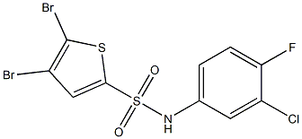 N2-(3-chloro-4-fluorophenyl)-4,5-dibromothiophene-2-sulfonamide Struktur