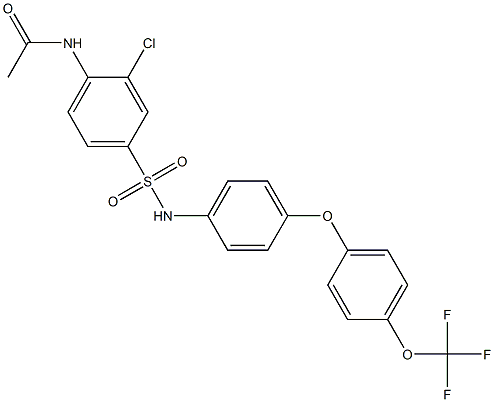 N1-[2-chloro-4-({4-[4-(trifluoromethoxy)phenoxy]anilino}sulfonyl)phenyl]acetamide Struktur