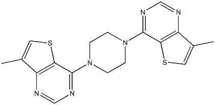 7-methyl-4-[4-(7-methylthieno[3,2-d]pyrimidin-4-yl)piperazino]thieno[3,2-d]pyrimidine Struktur