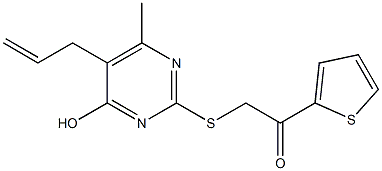 2-[(5-allyl-4-hydroxy-6-methylpyrimidin-2-yl)thio]-1-(2-thienyl)ethan-1-one Struktur