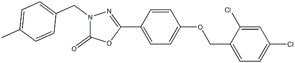 5-{4-[(2,4-dichlorobenzyl)oxy]phenyl}-3-(4-methylbenzyl)-1,3,4-oxadiazol-2(3H)-one Struktur