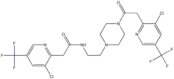 2-[3-chloro-5-(trifluoromethyl)-2-pyridinyl]-N-[2-(4-{2-[3-chloro-5-(trifluoromethyl)-2-pyridinyl]acetyl}piperazino)ethyl]acetamide Struktur