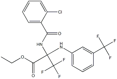 ethyl 2-[(2-chlorobenzoyl)amino]-3,3,3-trifluoro-2-[3-(trifluoromethyl)anilino]propanoate Struktur