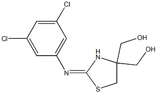 [2-[(3,5-dichlorophenyl)imino]-4-(hydroxymethyl)-1,3-thiazolan-4-yl]methanol Struktur