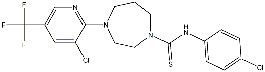 N1-(4-chlorophenyl)-4-[3-chloro-5-(trifluoromethyl)-2-pyridyl]-1,4-diazepane-1-carbothioamide Struktur