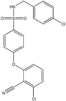 N1-(4-chlorobenzyl)-4-(3-chloro-2-cyanophenoxy)benzene-1-sulfonamide Struktur