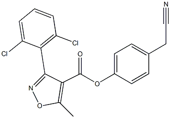 4-(cyanomethyl)phenyl 3-(2,6-dichlorophenyl)-5-methyl-4-isoxazolecarboxylate Struktur