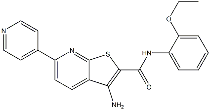 3-amino-N-(2-ethoxyphenyl)-6-(4-pyridinyl)thieno[2,3-b]pyridine-2-carboxamide Struktur