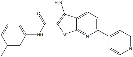 3-amino-N-(3-methylphenyl)-6-(4-pyridinyl)thieno[2,3-b]pyridine-2-carboxamide Struktur