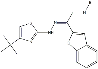 1-benzo[b]furan-2-ylethan-1-one 1-[4-(tert-butyl)-1,3-thiazol-2-yl]hydrazone hydrobromide Struktur