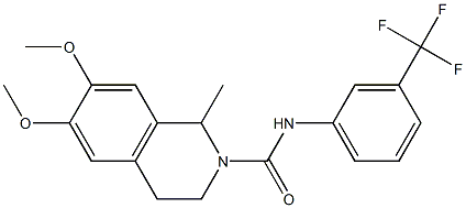 N2-[3-(trifluoromethyl)phenyl]-6,7-dimethoxy-1-methyl-1,2,3,4-tetrahydroisoquinoline-2-carboxamide Struktur