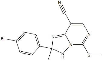 2-(4-bromophenyl)-2-methyl-5-(methylthio)-2,3-dihydro[1,2,4]triazolo[1,5-c]pyrimidine-8-carbonitrile Struktur