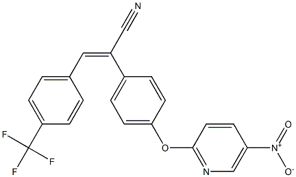 2-{4-[(5-nitro-2-pyridyl)oxy]phenyl}-3-[4-(trifluoromethyl)phenyl]acrylonitrile Struktur