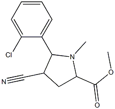 methyl 5-(2-chlorophenyl)-4-cyano-1-methyl-2-pyrrolidinecarboxylate Struktur